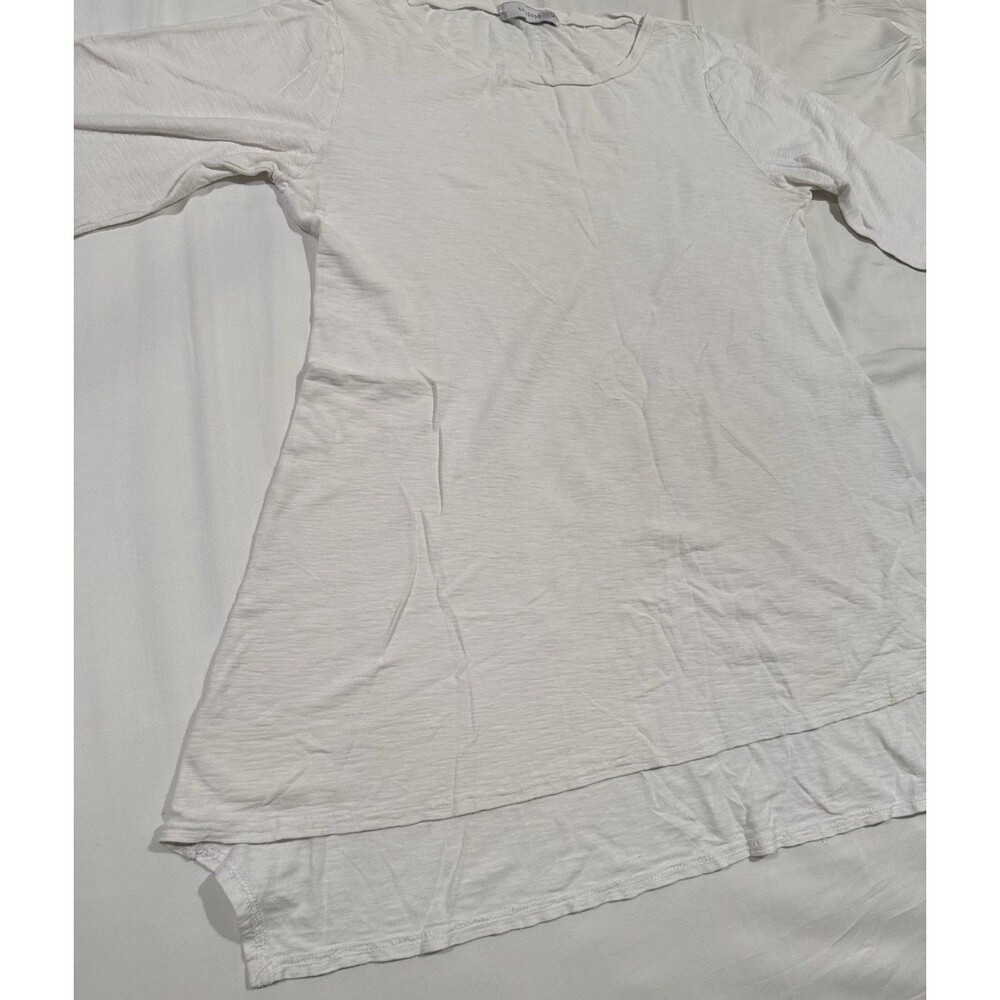 Vintage Y2K Cut Loose White Ivory Tunic Shirt S Flowy Boho Old Money Hippie 90s - Picture 3 of 10